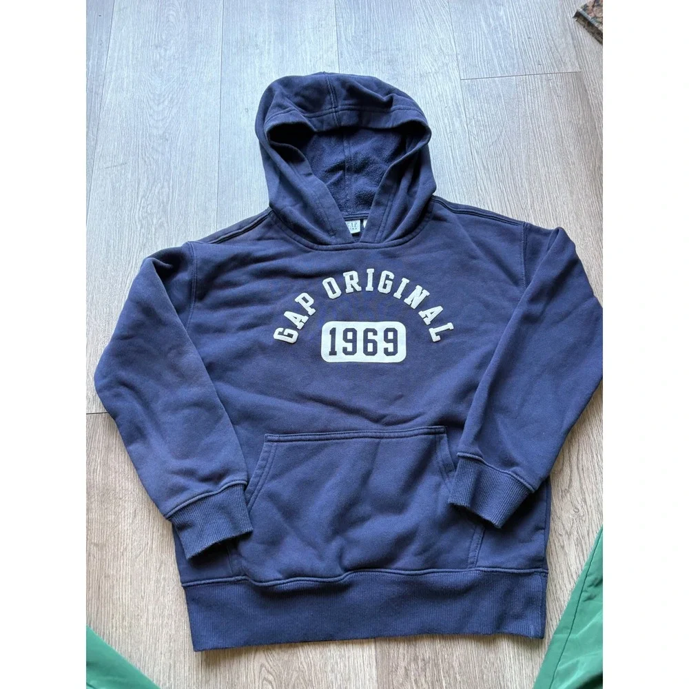 Gap Kids Navy Blue Gap Original 1969 Pullover Hoodie Sweatshirt Size S 7/8